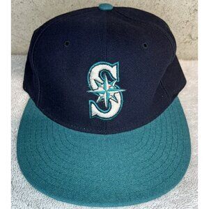 Vintage NWT Seattle Mariners New Era Diamond Collection Navy Teal Hat Size 7 ¼